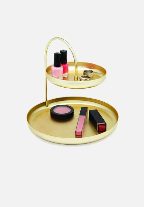 Umbra - Poise two tiered tray - brass