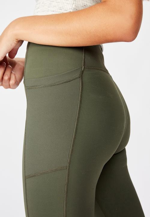 Cotton On - Rib hybrid 7/8 tight - khaki