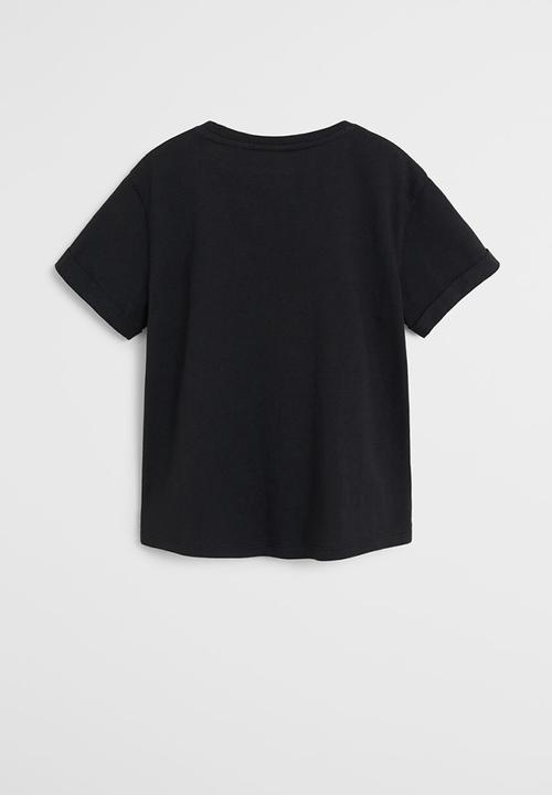 MANGO - T-shirt basica - black