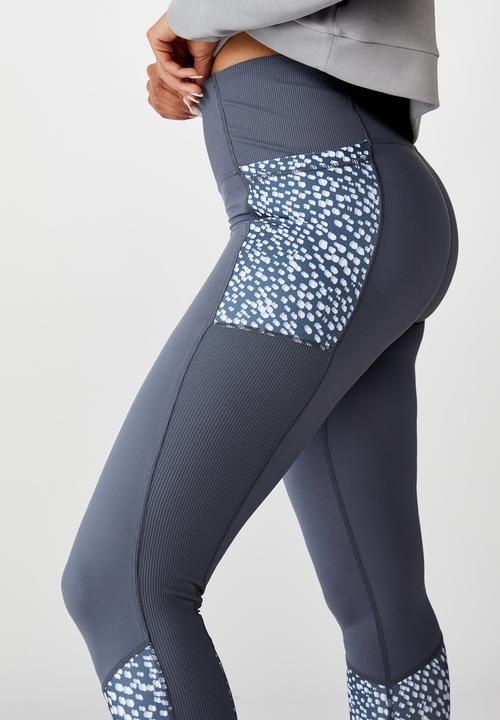 Cotton On - Rib hybrid 7/8 tight - storm blue spotimal