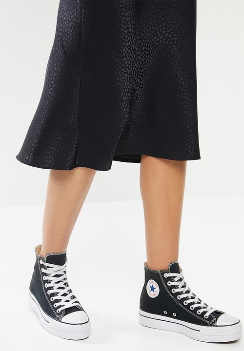 Blake - Satin bias cut skirt - black