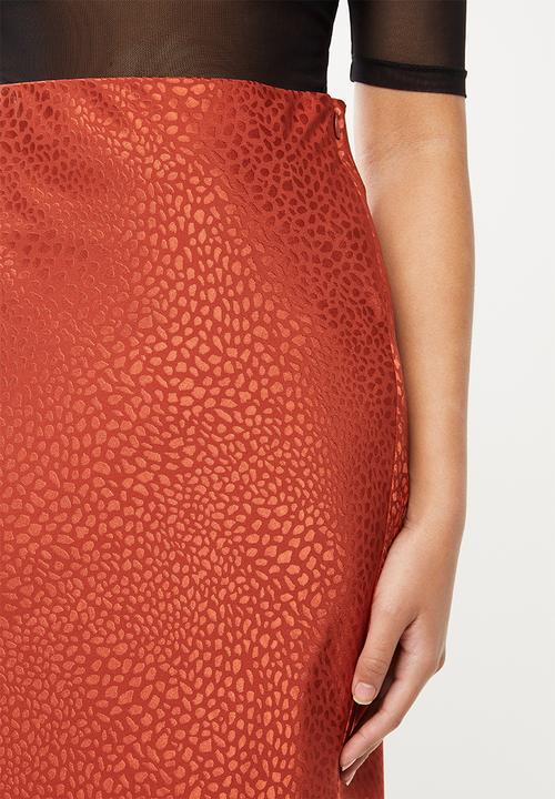 Blake - Satin bias cut skirt - rust