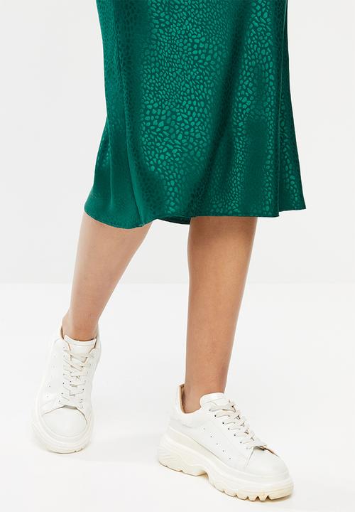 Blake - Satin bias cut skirt - green
