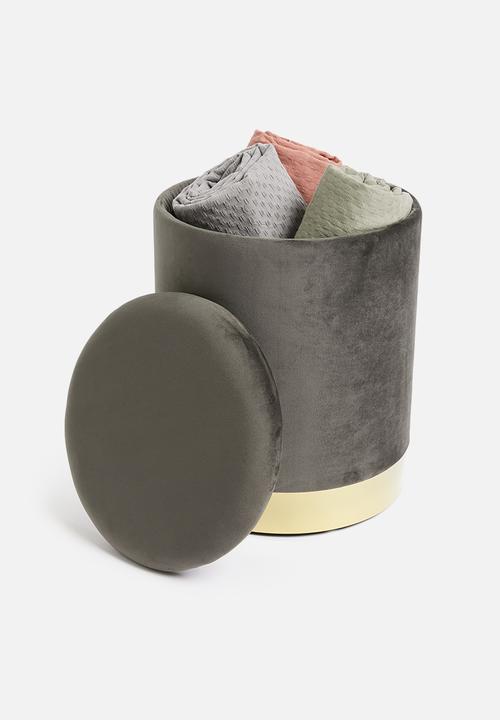 H&S - Rhiannon storage ottoman set of 2 - dark grey