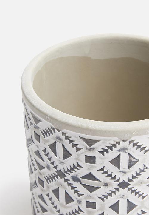 H&S - Mini tribal planter - grey