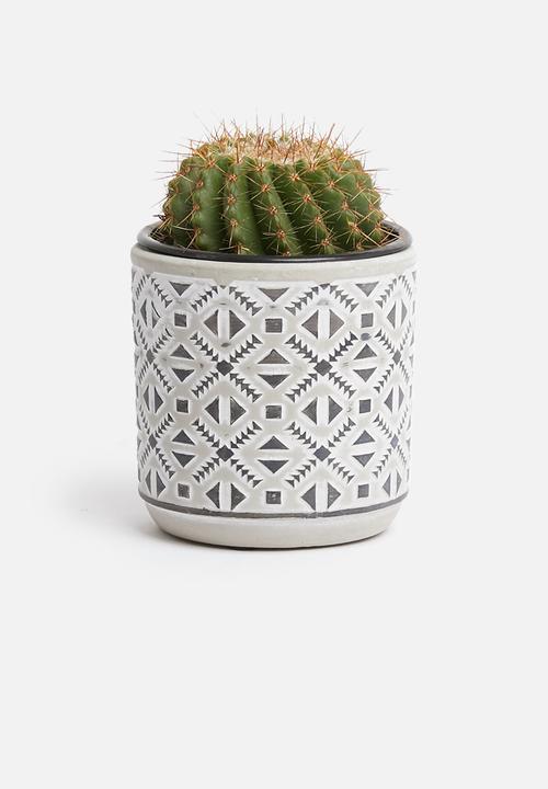 H&S - Mini tribal planter - grey