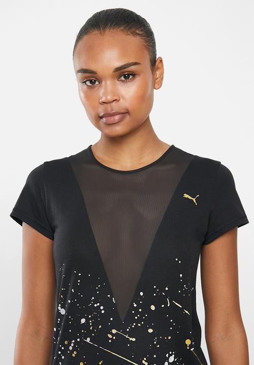 PUMA - Metal splash deep v tee - black
