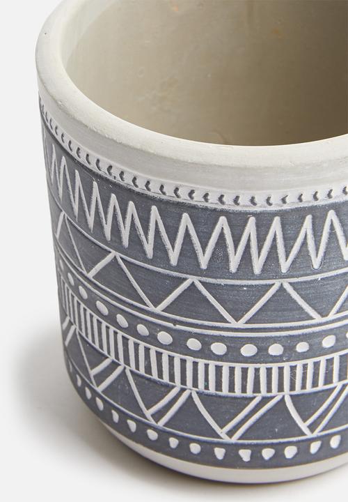 H&S - Mini tribal planter - black