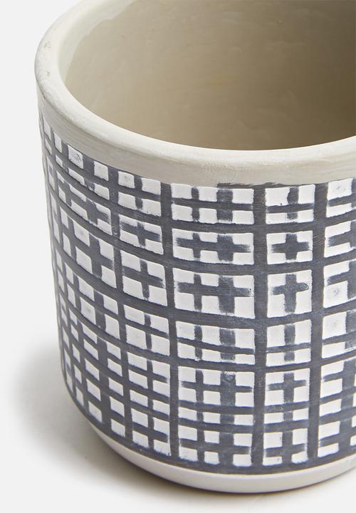 H&S - Mini tribal planter - charcoal