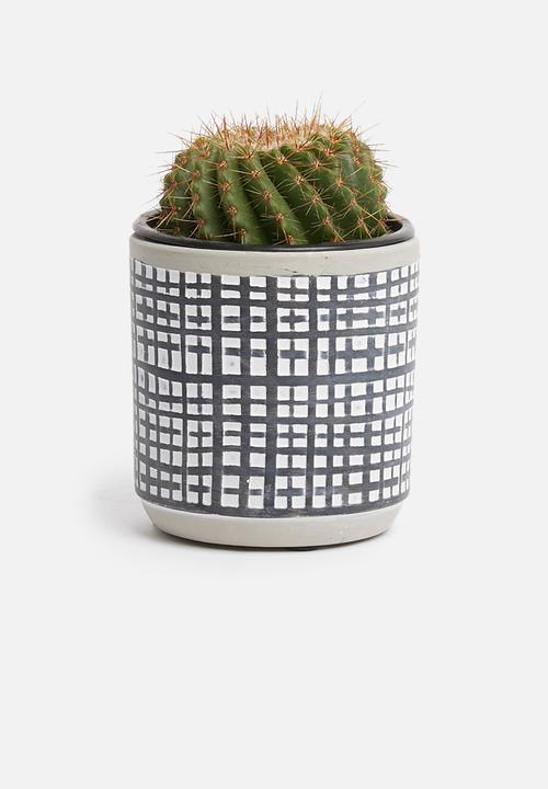 H&S - Mini tribal planter - charcoal