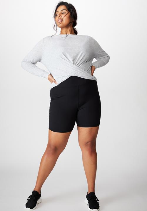 Cotton On - Curve active knot front long sleeve top - grey 