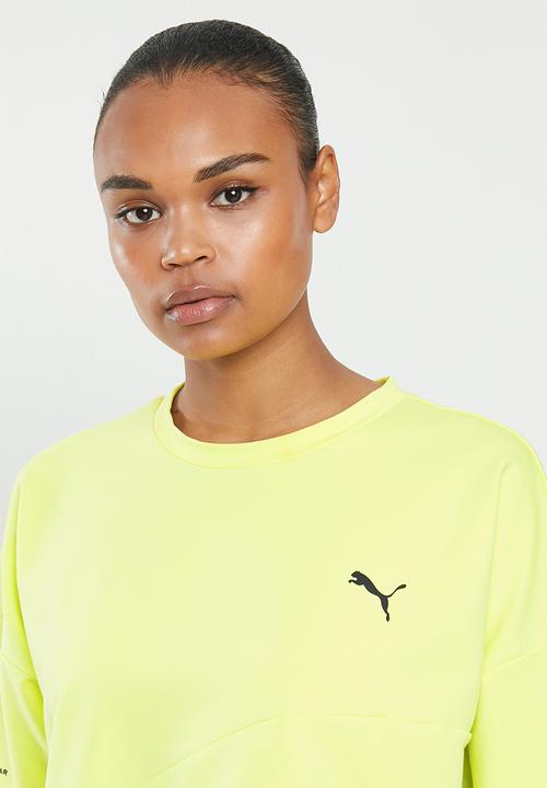 PUMA - Evide form stripe crop tee - green