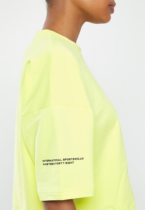 PUMA - Evide form stripe crop tee - green