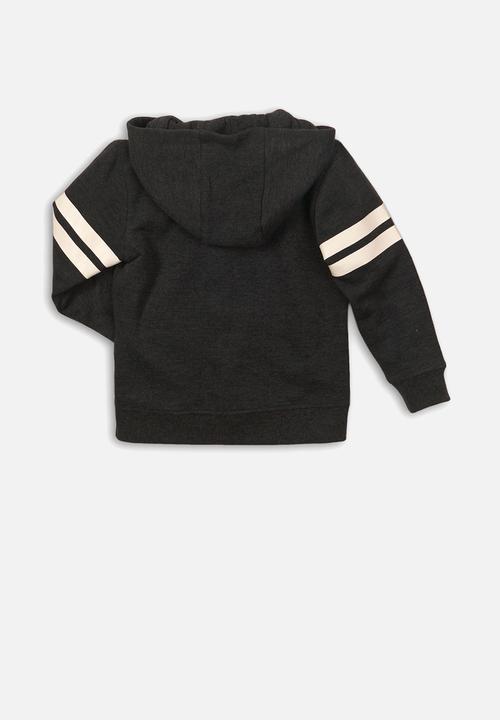 MINOTI - State 95 ath print zip thru hoodie - charcoal 