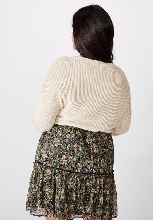 Cotton On - Curve finley mini skirt - Emily floral paisley black