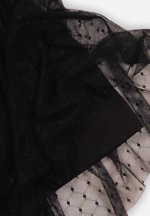 MINOTI - Teens net layered dress - black