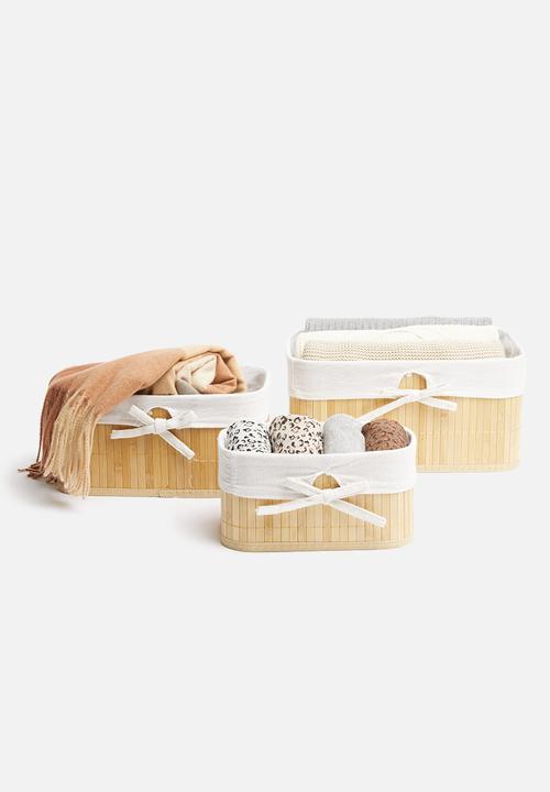 H&S - Bamboo box storage set of 3 - natural 
