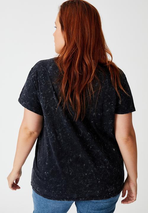 Cotton On - Curve graphic tee - moon flower/black