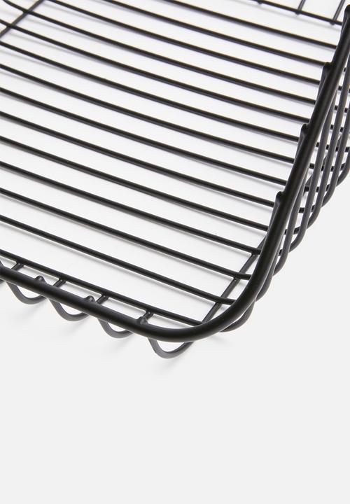 Excellent Houseware - Small stackable wire basket - black