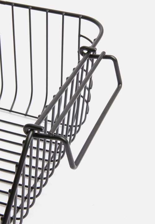 Excellent Houseware - Small stackable wire basket - black