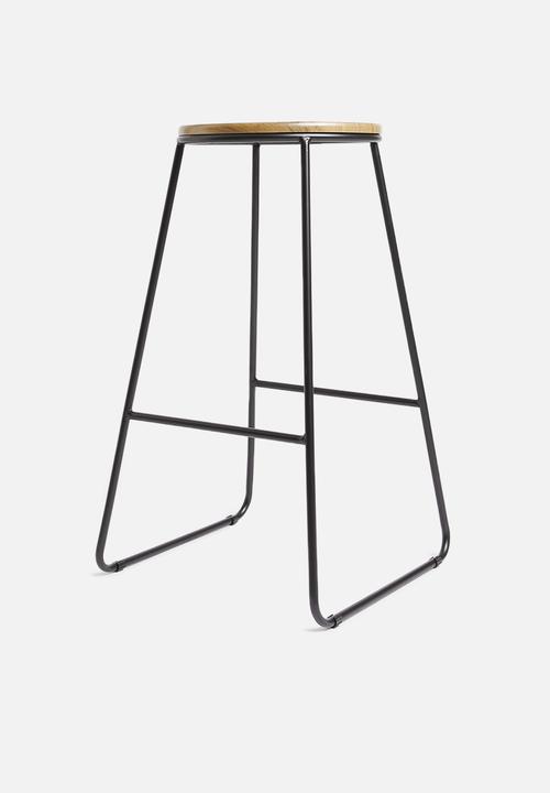 Storage Solutions - Jorja kitchen stool - black & natural