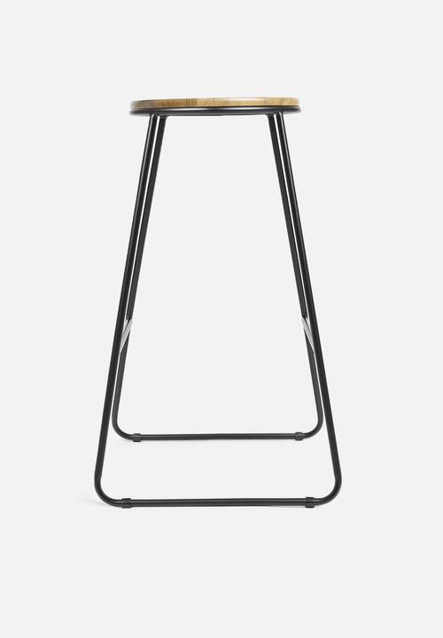 Storage Solutions - Jorja kitchen stool - black & natural