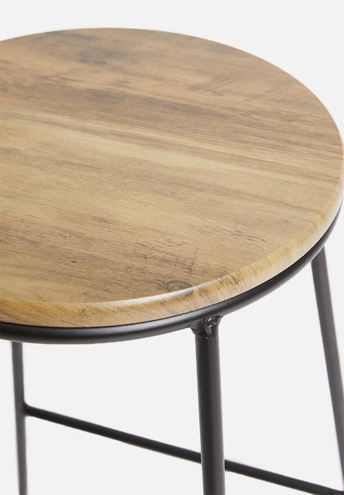 Storage Solutions - Jorja kitchen stool - black & natural