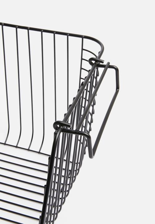 Excellent Houseware - Large stackable wire basket - black