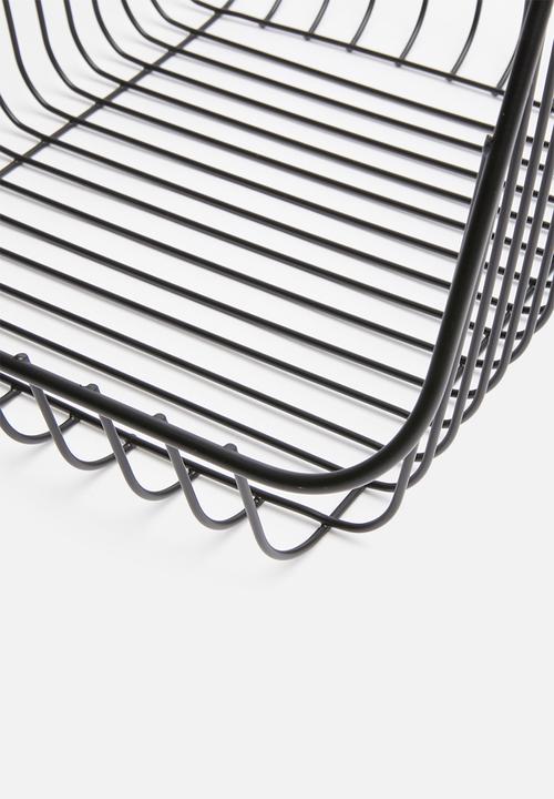 Excellent Houseware - Large stackable wire basket - black