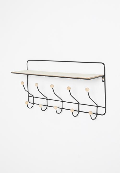 H&S - Hook & shelf rack - black