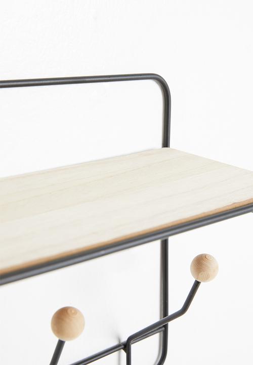 H&S - Hook & shelf rack - black