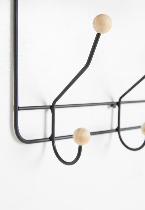 H&S - Hook & shelf rack - black