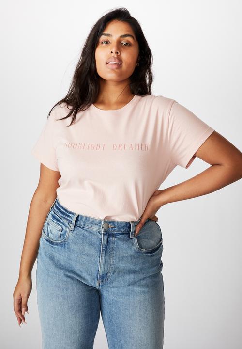 Cotton On - Curve graphic tee - moonlight dreamer/evening sand