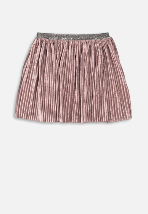 MINOTI - Teens pleated velvet skirt - rust 