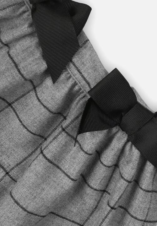 MINOTI - Checked skirt with straps check - grey 