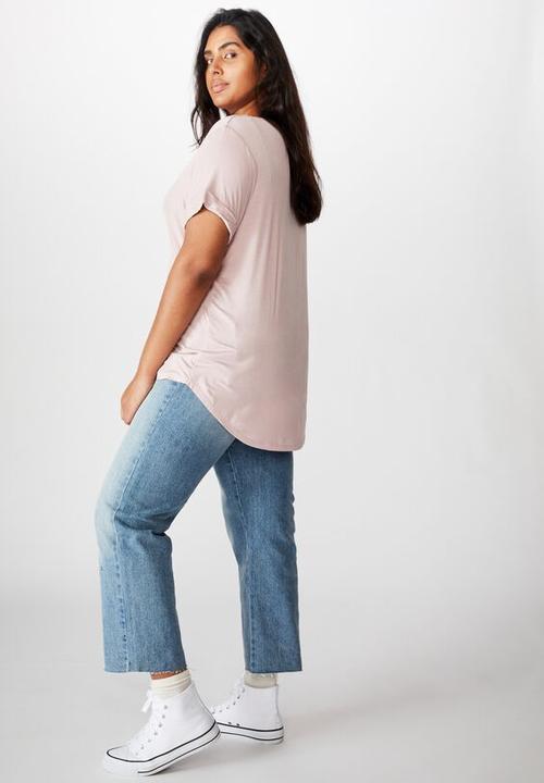 Cotton On - Curve Karly short sleeve tee - burnished lilac