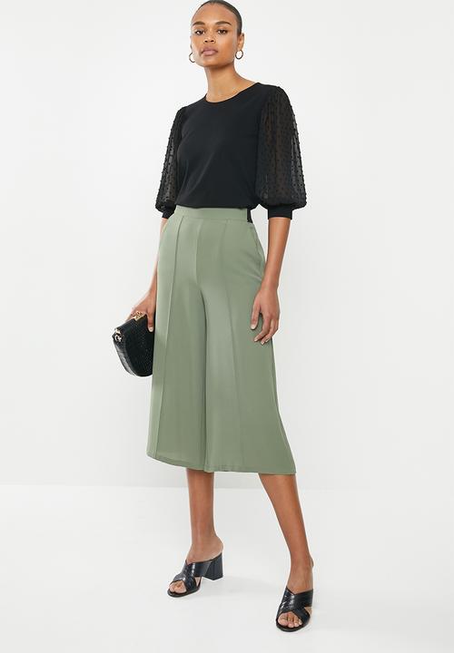 MILLA - Chiffon combo blouse - black
