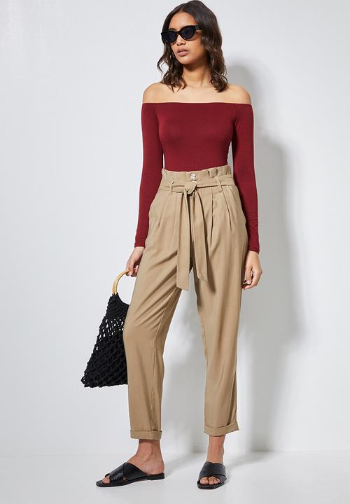 Superbalist - Bardot neckline bodysuit - red