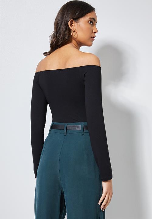 Superbalist - Bardot neckline bodysuit - black