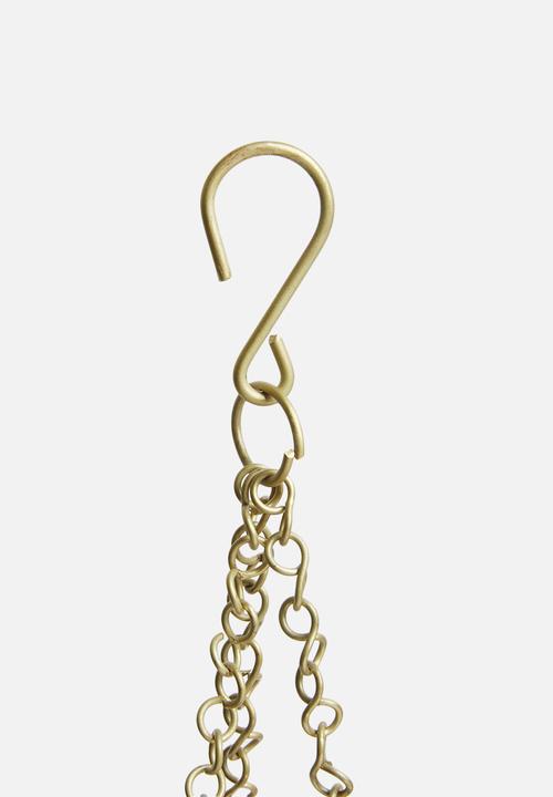 H&S - Hammered hanging planter set of 2 - brass