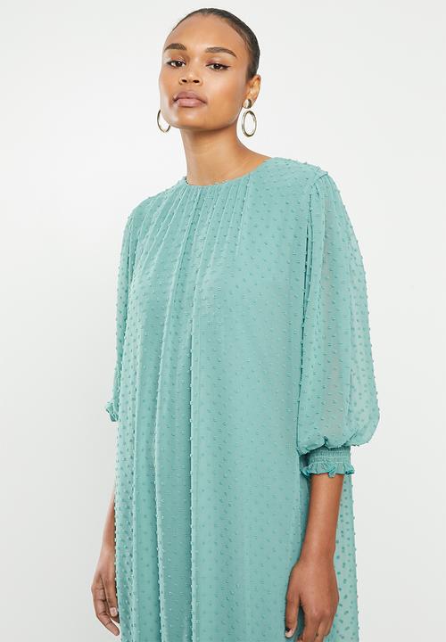 MILLA - Puffed chiffon tiered dress - blue
