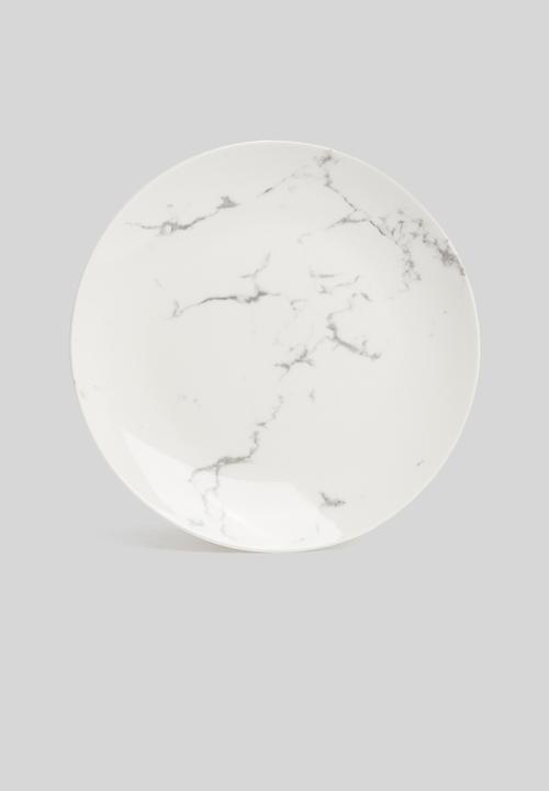 Excellent Houseware - Marble side plate set of 6 - white 