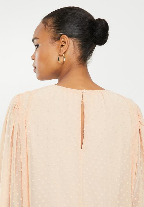 MILLA - Puffed chiffon tiered dress - neutral