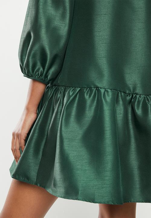 MILLA - Tiered pie crust mini dress - green