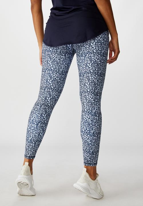 Cotton On - Maternity so soft 7/8 tight - navy ditsy paisley