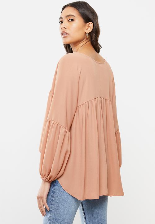 VELVET - Georgette trapeze blouse - dusty pink