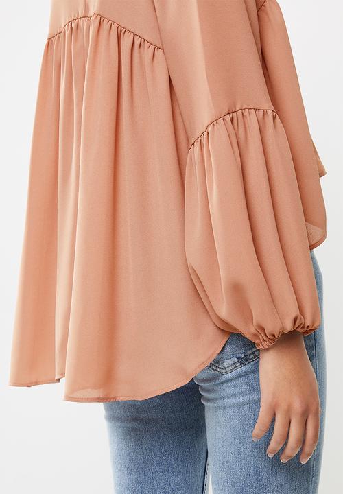 VELVET - Georgette trapeze blouse - dusty pink