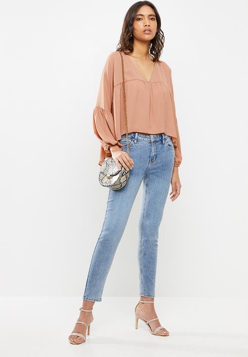 VELVET - Georgette trapeze blouse - dusty pink