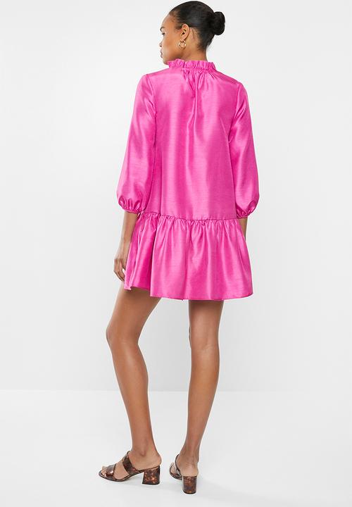 MILLA - Tiered pie crust mini dress - pink