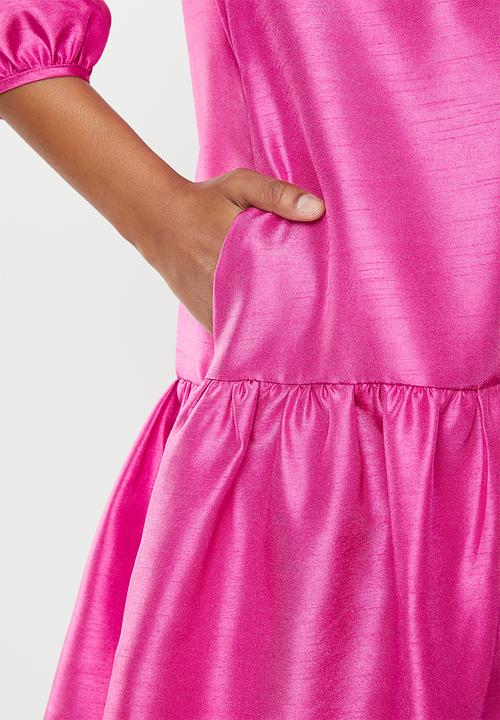 MILLA - Tiered pie crust mini dress - pink